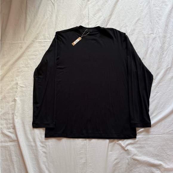 Black Skims boyfriend long sleeve shirt Women’s M Onyx NWT - Picture 1 of 4
